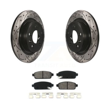 Rear Drilled Slot Brake Rotor Semi-Metallic Pad Kit For Chevrolet Cruze Buick Verano Volt KDS-100392