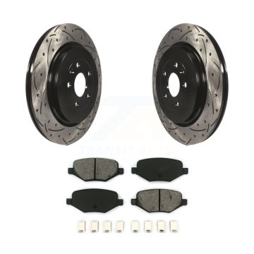 Rear Drilled Slot Brake Rotors Semi-Metallic Pad Kit For Ford Explorer Police Interceptor KDS-100410