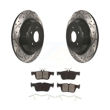 Rear Drill Slot Brake Rotors Semi-Metallic Pad Kit For Ford Escape Fusion Lincoln MKC MKX KDS-100414