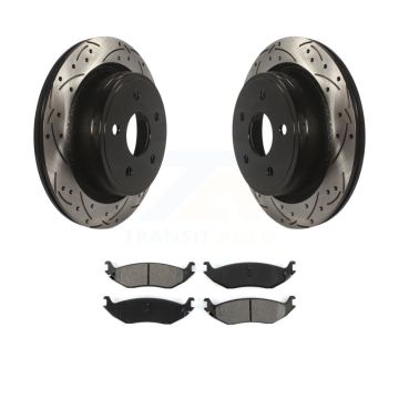 Rear Coated Drilled Slotted Disc Brake Rotor And Semi-Metallic Pad Kit For Dodge Ram 1500 KDS-100416