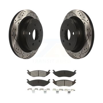 Rear Drill Slot Disc Brake Rotor Semi-Metallic Pad Kit For Ram 1500 Classic Dodge Durango KDS-100417