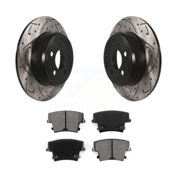 Rear Drilled Slot Brake Rotor Semi-Metallic Pad Kit For Dodge Chrysler 300 Charger Magnum KDS-100418