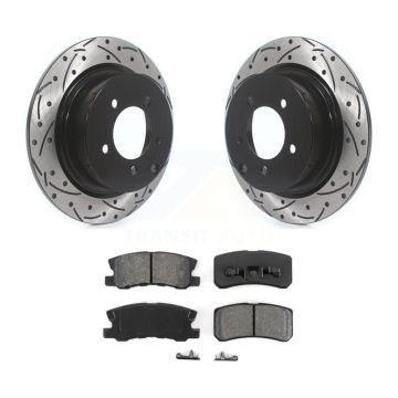 Rear Drill Slot Brake Rotors Semi-Metallic Pad Kit For Jeep Mitsubishi Patriot Lancer 200 KDS-100424