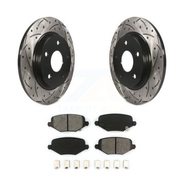 Rear Drill Slot Brake Rotor Semi-Metallic Pad Kit For Dodge Grand Caravan Chrysler Town & KDS-100427