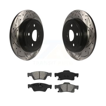 Rear Drilled Slot Brake Rotor Semi-Metallic Pad Kit For Dodge Durango Jeep Grand Cherokee KDS-100429