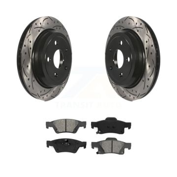 Rear Drilled Slot Brake Rotor Semi-Metallic Pad Kit For Jeep Grand Cherokee Dodge Durango KDS-100430