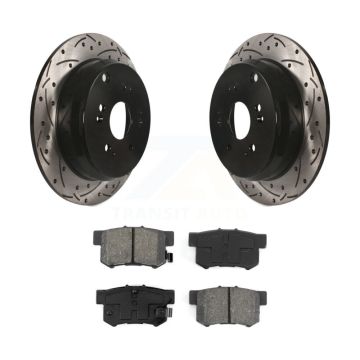 Rear Coated Drilled Slotted Disc Brake Rotors And Semi-Metallic Pads Kit For Acura RDX KDS-100440