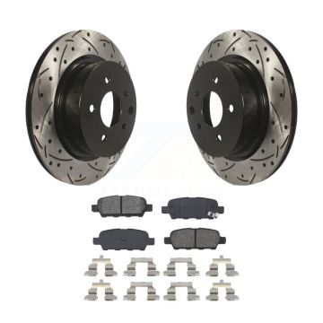 Rear Drill Slot Brake Rotor Semi-Metallic Pad Kit For INFINITI Nissan Maxima G37 QX50 G35 KDS-100441