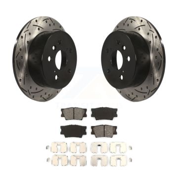 Rear Drilled Slot Brake Rotor & Semi-Metallic Pad Kit For Toyota Camry Lexus ES350 Avalon KDS-100445