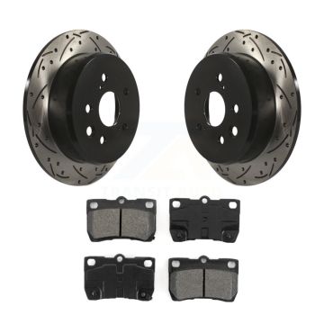 Rear Coated Drilled Slotted Disc Brake Rotors And Semi-Metallic Pads Kit For Lexus IS250 KDS-100447