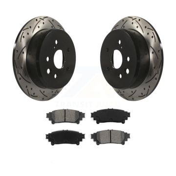 Rear Coated Drilled Slotted Disc Brake Rotors And Semi-Metallic Pads Kit For Lexus IS250 KDS-100448