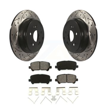 Rear Drilled Slot Brake Rotor Semi-Metallic Pad Kit For Honda Odyssey Pilot Acura MDX ZDX KDS-100449