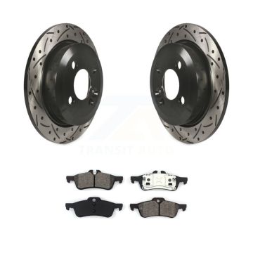 Rear Coated Drilled Slotted Disc Brake Rotors And Semi-Metallic Pads Kit For Mini Cooper KDS-100458