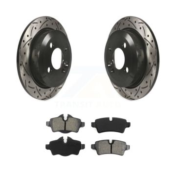 Rear Coated Drilled Slotted Disc Brake Rotors And Semi-Metallic Pads Kit For Mini Cooper KDS-100459