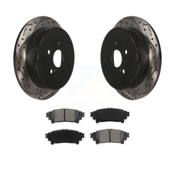 Rear Drill Slot Disc Brake Rotor Semi-Metallic Pad Kit For Toyota Sienna Highlander Lexus KDS-100465