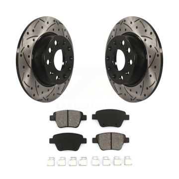 Rear Drill Slot Brake Rotor Semi-Metallic Pad Kit For Volkswagen Jetta Golf Beetle Passat KDS-100474
