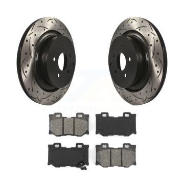Rear Drill Slot Brake Rotors Semi-Metallic Pad Kit For INFINITI Q50 Q60 M37 FX50 QX70 Q70 KDS-100481