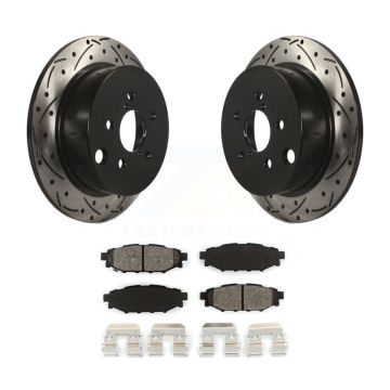 Rear Drilled Slot Brake Rotor Semi-Metallic Pad Kit For Subaru Crosstrek Impreza Forester KDS-100484