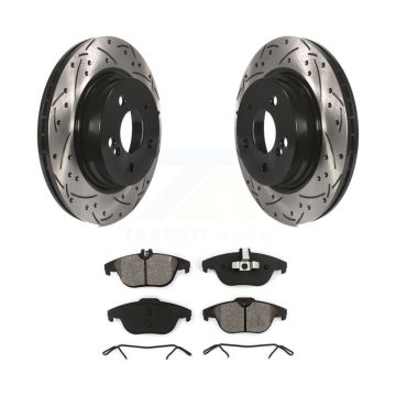 Rear Drilled Slot Brake Rotor Semi-Metallic Pad Kit For Mercedes-Benz C300 C350 E350 C250 KDS-100490
