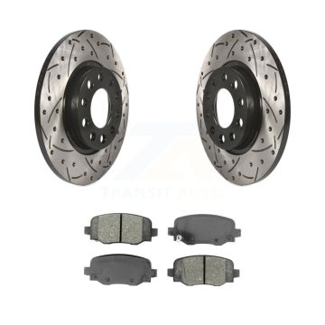 Rear Drilled Slot Disc Brake Rotor & Semi-Metallic Pad Kit For Jeep Cherokee Chrysler 200 KDS-100503