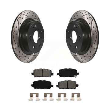 Rear Coated Drilled Slot Disc Brake Rotors Semi-Metallic Pad Kit For 2016-2022 Honda HR-V KDS-100505