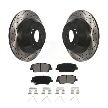 Rear Drill Slot Brake Rotors Semi-Metallic Pad Kit For Kia Sorento Hyundai Santa Fe Sport KDS-100506