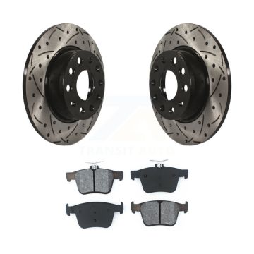Rear Drill Slot Brake Rotors Semi-Metallic Pad Kit For Volkswagen Taos Audi A3 Quattro TT KDS-100507