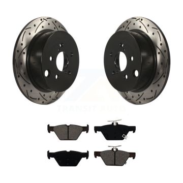 Rear Coated Drilled Slotted Disc Brake Rotor & Semi-Metallic Pad Kit For Subaru Crosstrek KDS-100510