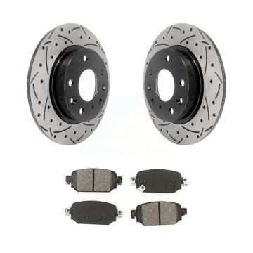 Rear Coated Drilled Slotted Disc Brake Rotor Semi-Metallic Pad Kit For Mazda 3 CX-3 Sport KDS-100513
