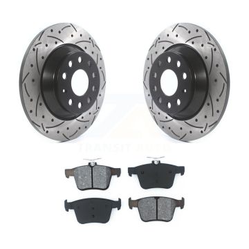 Rear Drill Slot Brake Rotors Semi-Metallic Pad Kit For Volkswagen Tiguan Jetta Audi Q3 TT KDS-100514