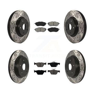Front Rear Drilled Slot Brake Rotor & Semi-Metallic Pad Kit For Subaru Outback WRX Legacy KDS-100523
