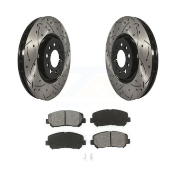 Front Drilled Slot Disc Brake Rotors Semi-Metallic Pad Kit For Jeep Cherokee Chrysler 200 KDS-100547