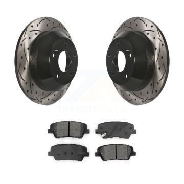 Rear Coated Drilled Slotted Disc Brake Rotors And Semi-Metallic Pads Kit For Kia Sorento KDS-100557