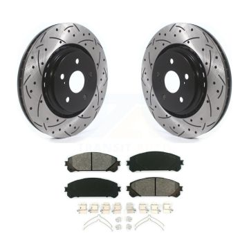 Front Drilled Slot Brake Rotors Semi-Metallic Pad Kit For Lexus RX350 Toyota Camry RX450h KDS-100570