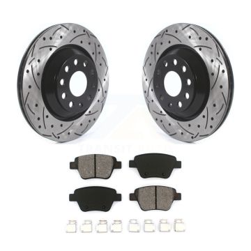 Rear Drill Slot Disc Brake Rotor Semi-Metallic Pad Kit For Volkswagen GTI Audi A3 Quattro KDS-100589