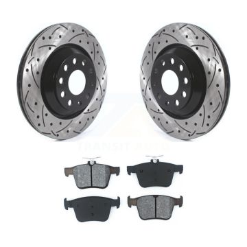 Rear Drill Slot Brake Rotor Semi-Metallic Pad Kit For Volkswagen Atlas Audi Q3 Cross Golf KDS-100590