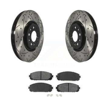 Front Coated Drilled Slotted Disc Brake Rotor And Semi-Metallic Pad Kit For Jeep Cherokee KDS-100600