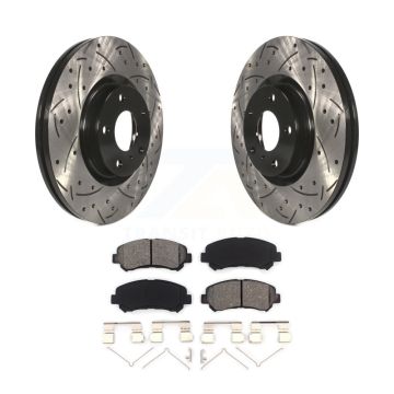 Front Coated Drilled Slotted Disc Brake Rotor And Semi-Metallic Pad Kit For Nissan Maxima KDS-100602