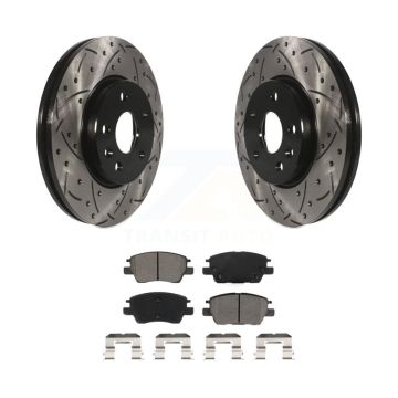 Front Drilled Slot Brake Rotor Semi-Metallic Pad Kit For Chevrolet Cruze Bolt EV EUV Volt KDS-100606