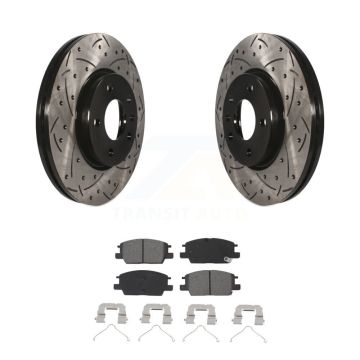 Front Drill Slot Disc Brake Rotor Semi-Metallic Pad Kit For Chevrolet Equinox GMC Terrain KDS-100607
