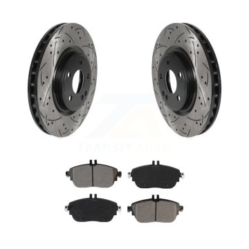 Front Drill Slot Brake Rotor Semi-Metallic Pad Kit For Mercedes-Benz GLA250 CLA250 B250 B KDS-100617