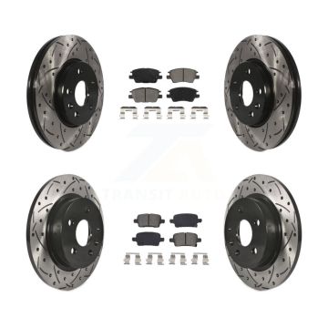 Front Rear Coated Drilled Slot Disc Brake Rotor Semi-Metallic Pad Kit For Chevrolet Cruze KDS-100623