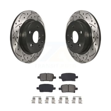 Rear Coated Drilled Slotted Disc Brake Rotors & Semi-Metallic Pad Kit For Chevrolet Cruze KDS-100650