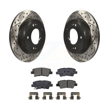 Rear Drill Slot Brake Rotor Semi-Metallic Pad Kit For Kia Hyundai Kona Forte Soul Elantra KDS-100654