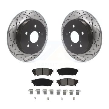 Rear Drill Slot Brake Rotors Semi-Metallic Pad Kit For Toyota RAV4 Camry Lexus C-HR NX300 KDS-100655