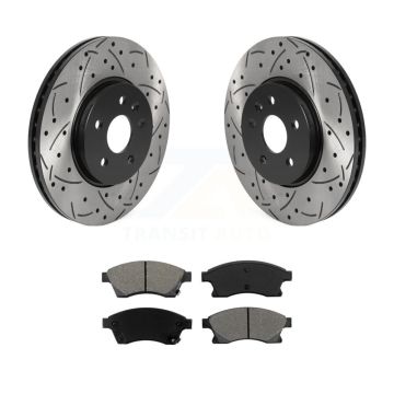 Front Drill Slot Disc Brake Rotors Semi-Metallic Pad Kit For 2013-2014 Chevrolet Sonic RS KDS-100664