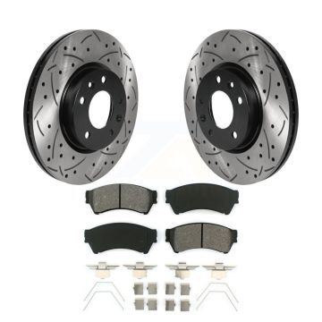 Front Drilled Slot Brake Rotors Semi-Metallic Pad Kit For Ford Fusion Mazda 6 Lincoln MKZ KDS-100667