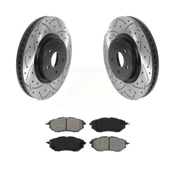 Front Drilled Slot Brake Rotor & Semi-Metallic Pad Kit For Subaru Forester Outback Legacy KDS-100679