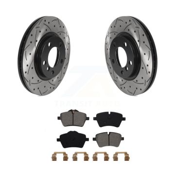 Front Drilled Slot Brake Rotor & Semi-Metallic Pad Kit For Mini Cooper Countryman Paceman KDS-100698