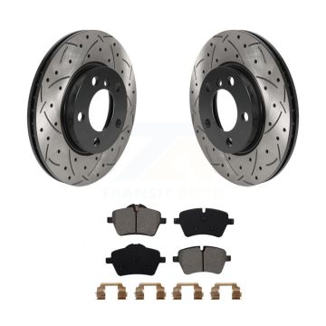 Front Drilled Slot Brake Rotor & Semi-Metallic Pad Kit For Mini Cooper Countryman Paceman KDS-100699